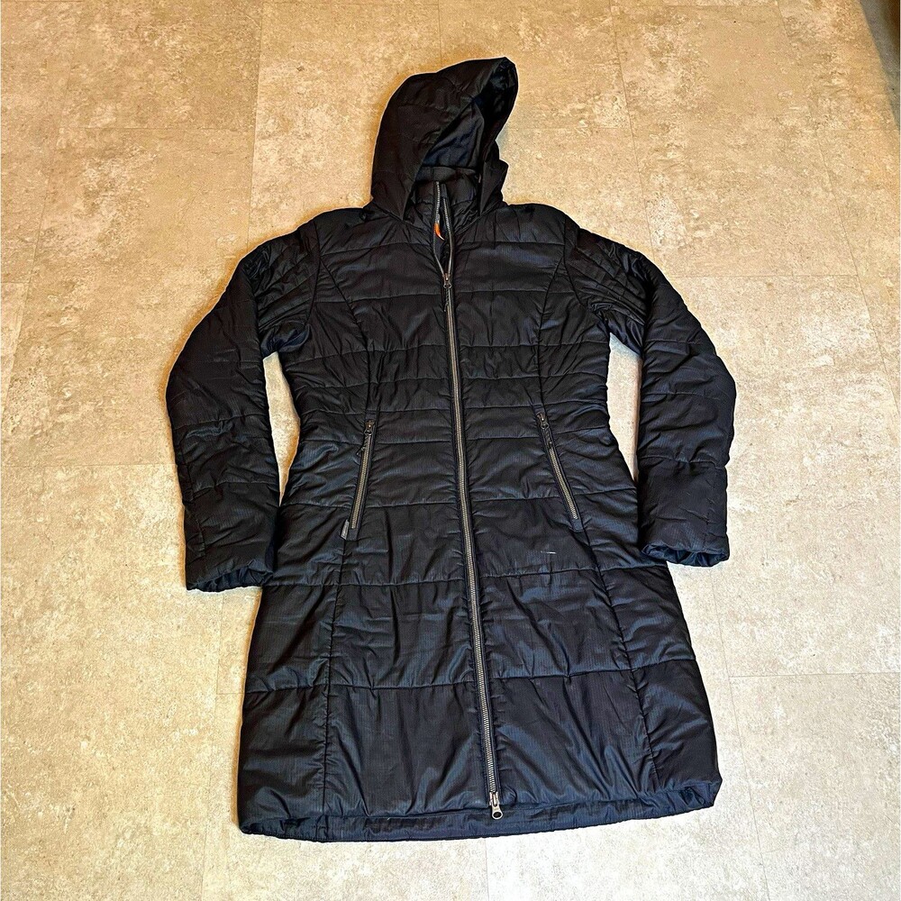 Icebreaker MerinoLOFT Women's Hooded Insulated Quilted Long Coat Black M